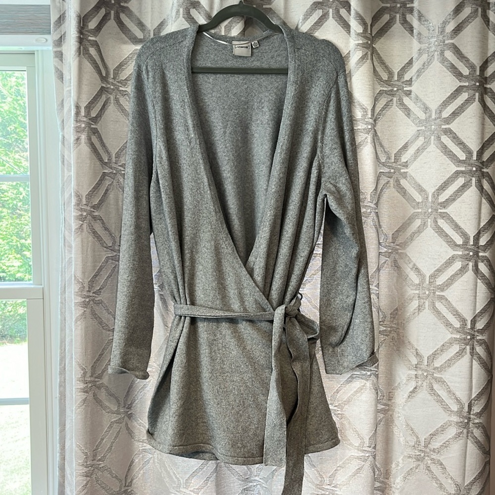 JunaRose Gray Wrap Sweater- 2X